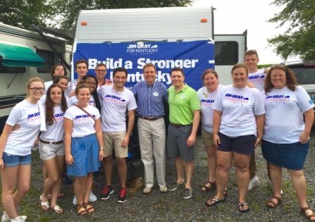 Jim Gray with supporters