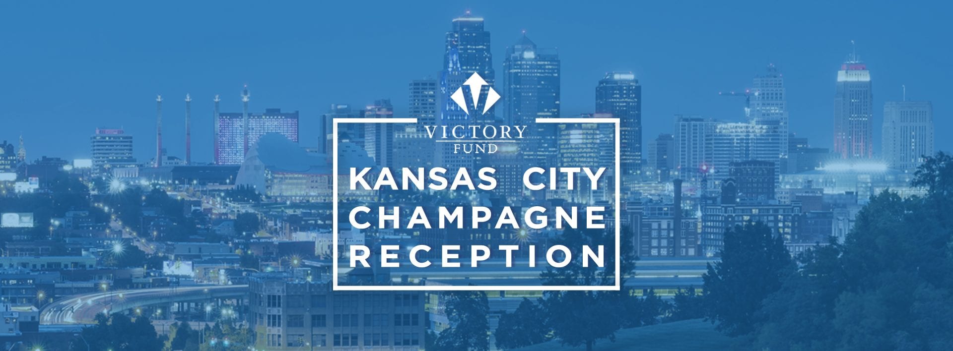 banner graphic with white text that reads "the kansas city champagne brunch" with a dark blue overlay on the Kansas City skyline at night